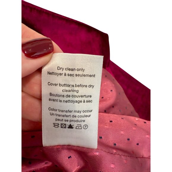 Veronica Beard Elam Dickey Velvet Crystal Blazer Fushia - Size 0 - Picture 11 of 12